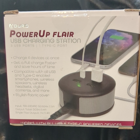PowerUp Flair USB Charging Station - Gray - Picture 4 of 4